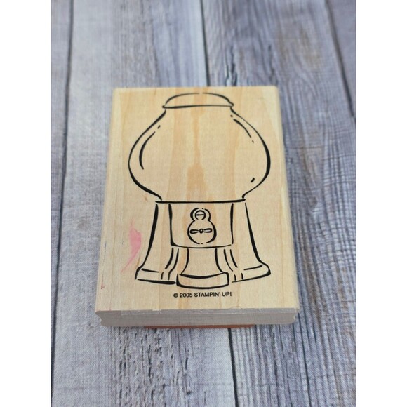 2005 Stampin' Up! BubbleGum Machine Nice Rubber Stamp Wood Clean Bubble Gum - Picture 1 of 3